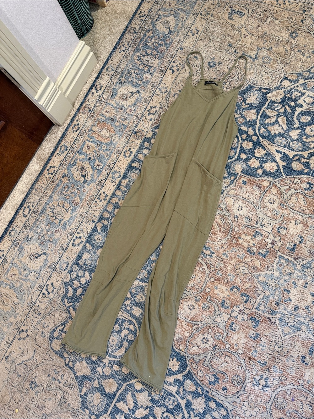 Olive Green Women's Onesie with Pockets